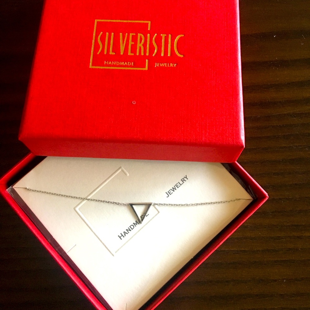 Silveristic sterling silver triangle necklace